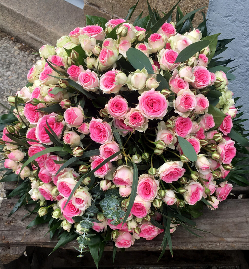 bouquet rond rose